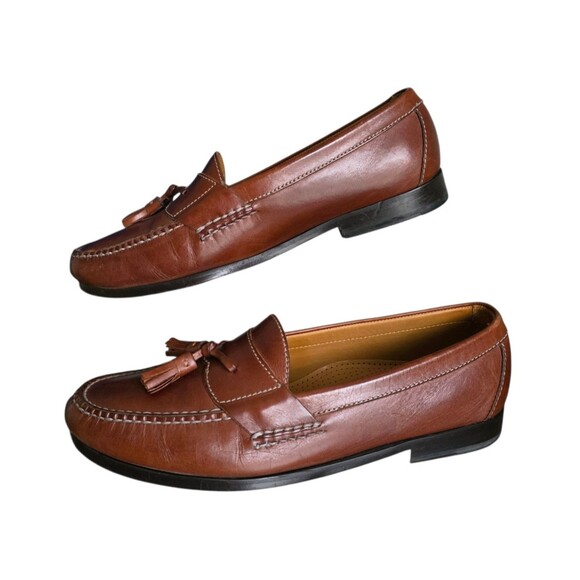 Cole Haan Pinch Tassel Loafers Mens Size 9.5D Brown Leather Shoes Made In India